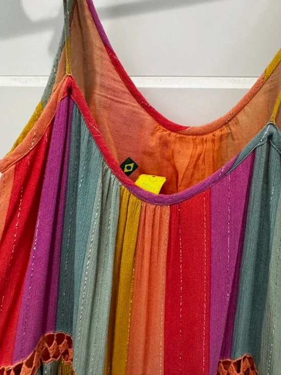 Vintage Rare Farm Rio Brazil Rainbow Maxi Dress size small VGUC - Picture 11 of 13
